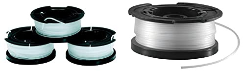 BLACK+DECKER A6481 Spool + Line for Reflex Strimmer & A6485 Thread bobbins (for Trimmers 3-Pack - 3 x 10 m Length, ⌀ 1.5 mm Thread Diameter)