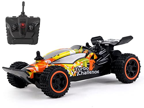TURBO CHALLENGE Buggy Sunset – Off Road – 099310 – Ferngesteuertes Auto – Gelb – 1/28 – Batterien Nicht im Lieferumfang enthalten – Kunststoff – ab 6 Jahren