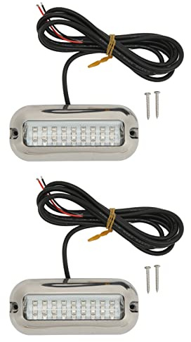 2 Pcs Feux de Navigation de Bateau, 3.5W 10-30V DC Feux de Signalisation LED pour Voile, Marine Lampe Submersible étanche IP68 pour Tableau Arrière Bateau, Navigation de Pêche, Pontons(Lumière Bleu)