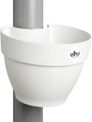 elho Vibia Campana fallrohrpflanzgefäss 22cm Blumentopf - Seidenweiß | L 19.1 x B 21.6 x H 16.3 cm | Für den Außenbereich geeignet