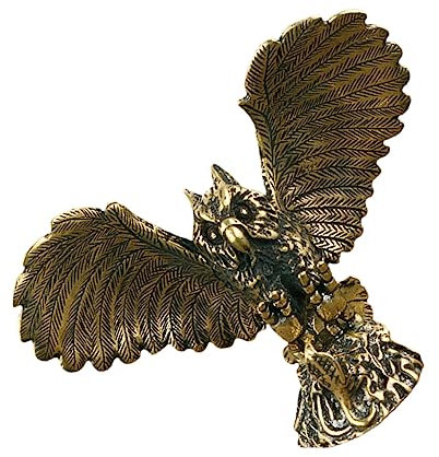 NUOBESTY Messing Eule Figur Tischdekoration Retro Stil Feines Design Robustes Material Dekoratives Teehaustier Edle Wohnaccessoire Für Schreibtisch Und Büro Goldfarbene Skulptur
