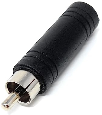 DRUT 1pcs 6.35mm Mono Jack Socket to RCA Male Phono Plug Adapter (Black)