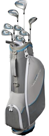 Wilson Tour Velocity Complete Golf Set with Stand Bag - Ladies Right Hand, Ladies Flex, Grey/Blue