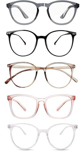 5 PCS Blue Light Glasses Womens, Lightweight Anti Glare Glasses for Women Men Fashion Bluelight Glass Womens, Durable Blue Light Blocking Glass Women Anti Eyestrain