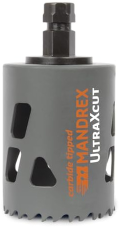 Mandrex | Lochsäge UltraXcut Ø 30mm mit Hartmetallzähnen, Lochbohrer für harte & weiche Materialien, Mehrzweck Lochsäge