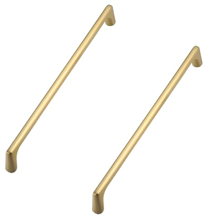SZLXJMFL Möbelgriff Vintage Messing, 2 Stück Schubladengriffe Gold, Massive Messing | Eloxierte Oberfläche, Lochmitten: 96-320 mm Bügelgriff, Schrankgriffe Mit Befestigungsschrauben-332mm/13.1in