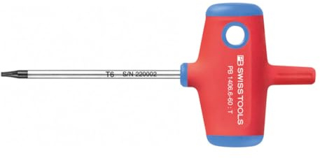 PB SWISS TOOLS skruvmejsel för torx, med tvärhandtag, torx-profil: TX6