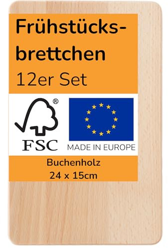 FournierWerk - Frühstücksbrettchen Holz (FSC) Made in Europe, Holzbrett, Brotzeitbrett Holz, Brettchen, Holzbrettchen, Vesperbrett, Schneidebretter, Jausenbrett