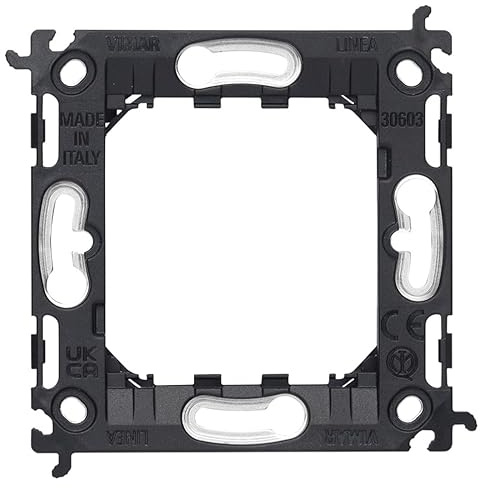VIMAR 0R30603 Line Halterung 2m, ohne Schrauben, für Unterputzdosen mit 60 mm oder 56 x 56 mm, montierbar mit 71 mm Achsabstand, Geräte horizontal oder vertikal einrastbar