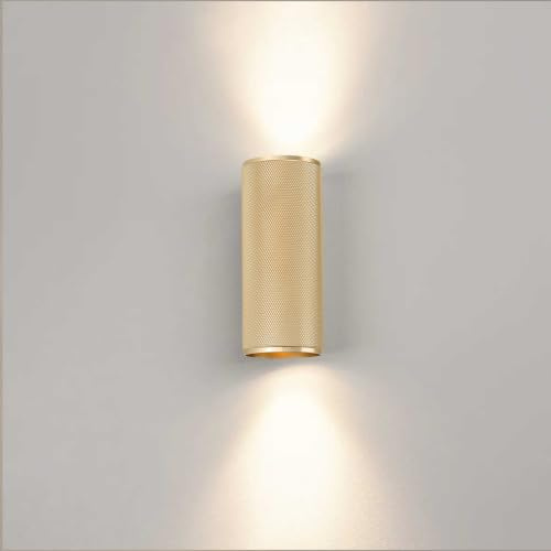 Lightbox Up-Down-Wandleuchte gold matt, Aluminium, GU10 Lampe | Wandlampe innen mit warmweißem Licht, 3000 K, max. 5 W, edler Metallic-Akzent fürs Zuhause