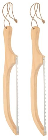 Generisch 2St Brotschneidewerkzeug Brotmesser schneidbrett Bogenbrotschneider Bagelmesser mit Wellenschliff Kuchen servieren backen selbstgemacht Schneidemesser Brotscheiben Holz