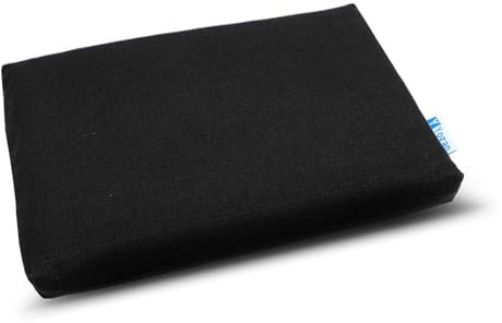 Yogan Head Cushion/Headpad (1) for Yoga/Pilates | Organic Cotton Outer Cover (Removable & Washable) | Inner Cover with Recycled Fiber Filling | 30cm×20cm×2.5cm (Jet Black)