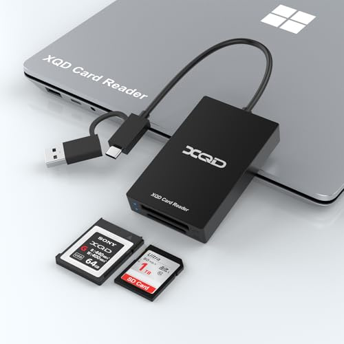 XQD - Lector de tarjetas XQD SD de doble ranura USB/tipo C, lector de tarjetas de memoria Sony XQD de 5 Gpbs para Sony G/M Series, Lexar 2933x/1400x USB Mark XQD, SD/SDHC para iPhone