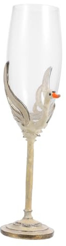 SHOWERORO Bicchieri Da Vino Forma Di Cigno Per Matrimonio Eleganti Calici Da Festa Pratici Materiale Alta Qualità Design Semplice e Raffinato Per Sposi e Decorazioni