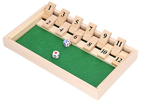 Shut The Box-spel, 12 siffror, flip-plattor, tärningar, brädspel, bärbar, fest, rolig träleksak för barer, KTV, tehus