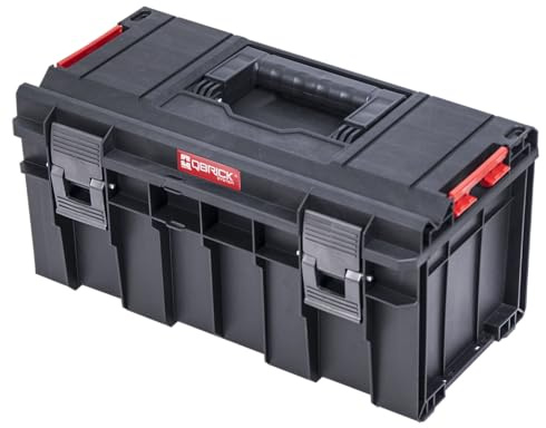 Qbrick System Werkzeugkoffer Werkzeugkasten Leer Werkzeugkiste PRO 500 Basic Schwarz Rot 450 x 260 x 224 mm