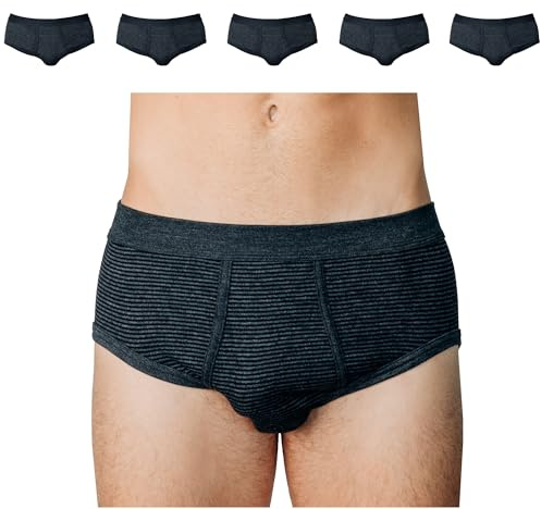 SES Ringel finribbad herrtrosa 5-pack S–4XL tillverkad av 100 % bomull/kalsonger män klassiska, bekväma och andningsbara/finribbade kalsonger män med mjuk linning och gylf, antracit, XL