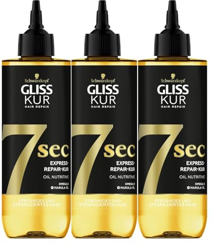 3x Schwarzkopf Gliss Kur 7 Sec Express Repair Kur Oil Nutritive je 200ml Haarkur