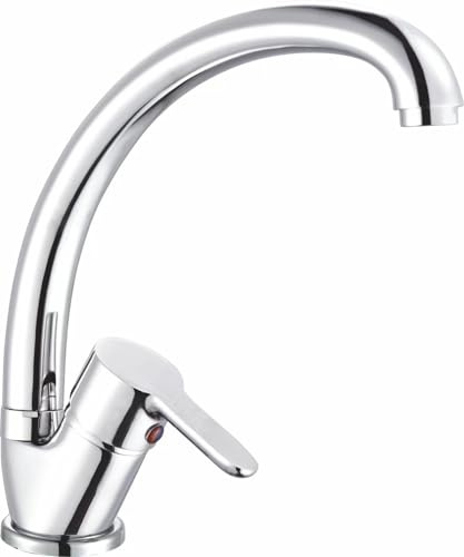 Grifo De Cocina Monomando PORTO - Latón Diseño Cromado, Cartucho Ø35, Aireador Antical M24x1, Cumple Norma EN-1982 - Elegancia y Ahorro de Agua