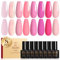 ROSALIND UV Nagellack Rosa, 8 Farben Hellrosa Neon Rosa Gel Nagellack, Frühling Sommer Valentinstag Pink Soak Off Farbgel für Gelnägel Maniküre