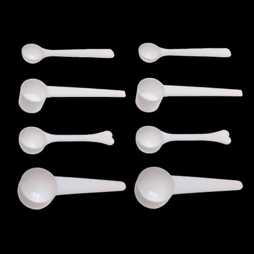 YAFIYGI 8Pcs Measuring Spoons Set 1g 3g 5g 10g Long Handle Scoops for Coffee Protein Milk Powder Small Kitchen Tools Accurate Measurements Creatine Formula Gram Scooper Precise Portions