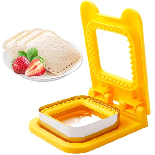 SQAQS Fabricant de Sandwichs, Formage à une Pression, Machine à Toastie pour Toastie, à Sertir, rend des Gadgets de Cuisine Créatifs Rapides et Faciles( jaune)