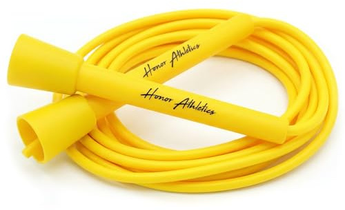 HONOR ATHLETICS Speed Rope hopprep – perfekt för double unders, boxning, MMA och konditionsträning (Gul, 11 ft rope – (Fits users over 6'3))