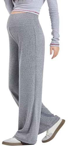 Rainjia Pantaloni Premaman Gamba Larga - Vita Alta Regolabile, Pantaloni Lunghi Comodi per Gravidanza, Lavoro e Tempo Libero (Taglie XS-L)
