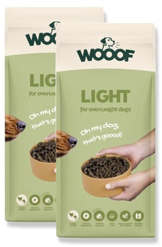 WOOOF Light 36kg kaltgepresstes Hundefutter mit Pute und Fisch | Trockenfutter, leicht verdaulich, ohne Weizengluten