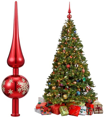 weihnachtsbaumspitze Stern Rot, Christbaumspitze Stern Rot, Christbaumspitze in matt, glänzende christbaumspitze, Vintage Baumspitze, Für Festliche Weihnachtsbaumdekorationen