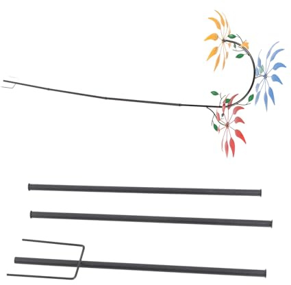 OUKENS Spinner de Vent de Fleurs Multicolores avec 3 Fleurs moulins en métal pour la pelouse de Jardin de Jardin