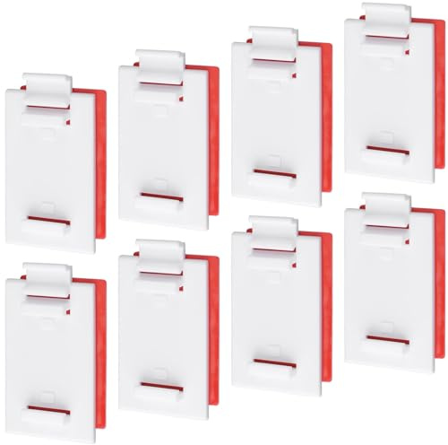 FAYAHAR 8 Piezas Soportes Adhesivos Cortos para Klemmfix, Soporte para Estores sin Taladrar, Soporte Persiana Enrollable con Adhesivo, como Accesorio, para la Fijación a la Ventana Fija de PVC