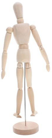 SEWACC Manichino in Legno per Artisti Modello di Figura Umana Giunti Mobili Supporto per Disegno o Decorazione da Scrivania Personalizzabile e Dipintabile