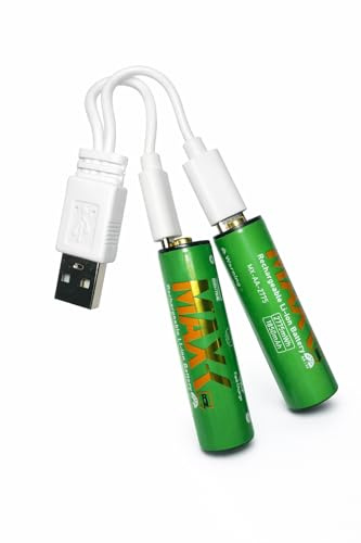 CORE MAXX AA Rechargeable Batteries 1.5V – Pack of 2 – USB-C Lithium-Ion AA Batteries, Long-Lasting, High Performance