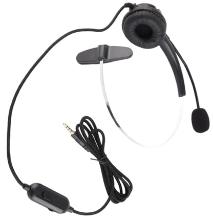 RASTKY Cuffie per Camionisti con Connessione Mono da 3,5 Mm, Microfono con Cancellazione del Rumore e Controllo del Volume, Ideali per Cellulari, Laptop, Call Center e Servizio Clienti, Leggere e