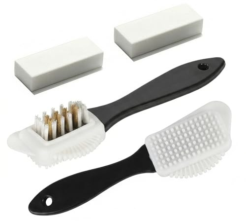 msymsyu Cepillos para Ante 4 Pcs, Cepillo para Nubuck, Cepillo Goma de, Borrar (Blanco/Negro), Cepillos Zapatos/Bolsos de Nubuck
