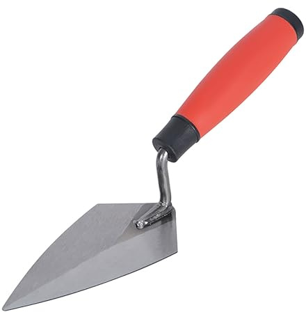 LSGZJZY 5‑1/2 Inch Pointing Trowel, Forged Steel Bricklaying Tool with Ergonomic Soft‑Grip Handle, Heavy‑Duty Cement Mortar Finishing Trowel for Brickwork, Masonry & Flooring Grouting