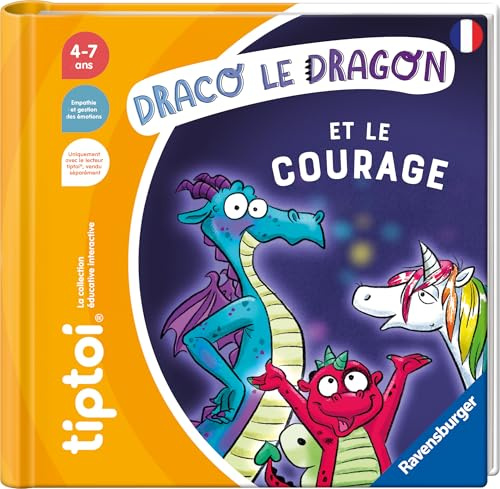 Ravensburger - tiptoi® - Livre interactif - Draco le dragon et le Courage- Jeu éducatif électronique, sans écran - A partir de 4 ans - version française - 13099075