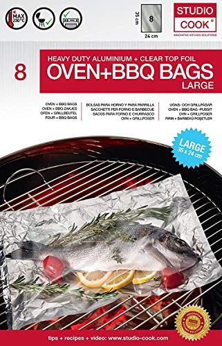 Grillbeutel 35 x 24 cm 8 Stück - für Grill und Ofen - 35x24cm