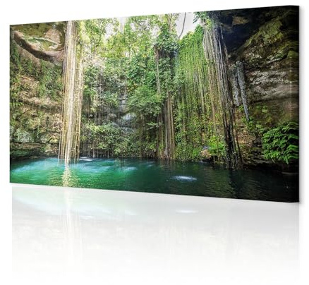 decomonkey Bilder Natur 135x45 cm 1 Teilig Leinwandbilder Bild auf Leinwand Vlies Wandbild Kunstdruck Wanddeko Wand Wohnzimmer Wanddekoration Deko Wald Landschaft