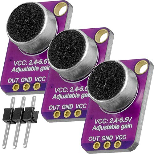 AZDelivery 3x GY-MAX4466 Amplificateur de Microphone Electret, Capteur Breakout MAX4466 Compatible avec Arduino et Raspberry Pi, incluant Un E-Book!