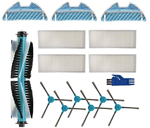 Fransande - Accesorio para robot aspirador Conga 1490 piezas de recambio Pack de 1 cepillo principal, 4 filtros Hepa, 6 cepillos laterales, 3 válvulas