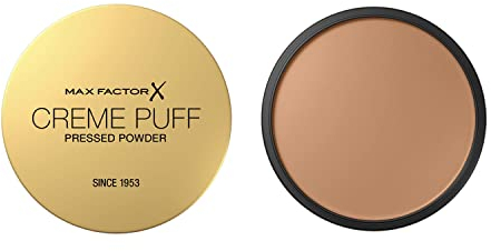 Max Factor Creme Puff Cipria Compatta, Finish Opaco E Texture Leggera, Adatta A Tutti I Tipi Di Pelle, 042 Deep Beige, 14 g, Confezione da 1