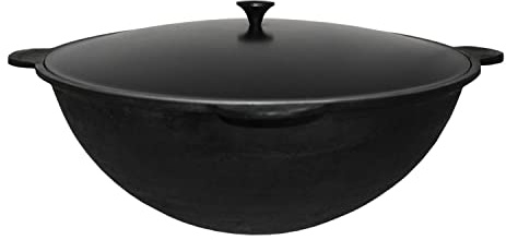 Kasan Gusseisen 16 Liter Original Usbekischer Kazan INNEN GLATT GESCHLIFFEN Asien Wok Dutch Oven