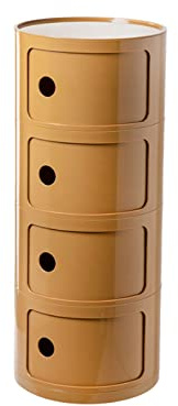 Round Bedside Table 2/3/4 Tier Plastic Nightstand Storage Unit Chest W/Drawers & Sliding Door Nordic Modern Bedside Cabinet for Bedroom