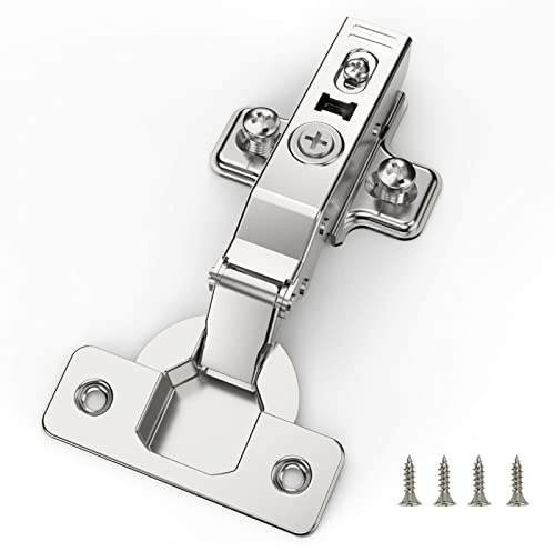 Furniware 20 pcs Soft Close Cabinet Hinge,110 Degree Full Overlay Kitchen Door Hinge,35mm Concealed Kitchen Cabinet Hinges Cabinet Door Plate with Screws