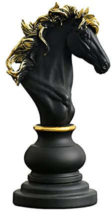 Aoguaro Petites décorations de sculpture d'échecs, pièces d'échecs de roi et de reine, ornements créatifs de statue de chevalier rétro, pour la maison, la chambre, le bureau, le salon