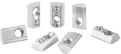 HXJDAM 40 Stück Nutensteine M6 mit Zentrierung Kugel Nut 8 T Nutsteine Schrauben Set 30-Serie M6 Aluprofil 30x30 Gleitmutter mit Federkugel für Alu C Profil 3D Drucker CNC, Europäische Normen