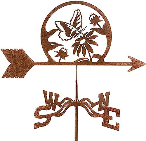 ZAANU Girouette en métal en Croix, girouette Originale, indicateurs de Direction du Vent avec revêtement antirouille pour décoration de Toit de Jardin extérieur, girouette (Style 4)
