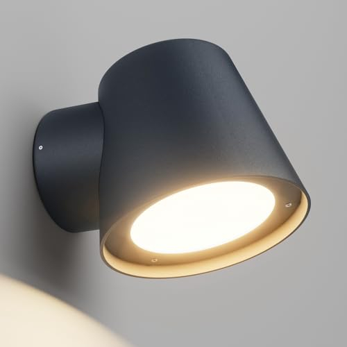 Klighten Lampada da parete GU10 per esterni/interni, moderna illuminazione da parete, impermeabile IP65, lampada da parete in alluminio+PC, esterno per giardino balcone, lampadina non inclusa
